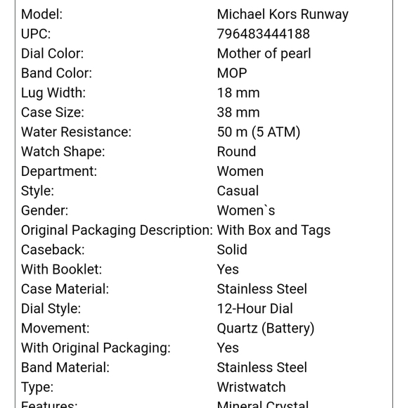 Michael Kors Ladies Watch Gold and Pearl - Picture 14 of 16